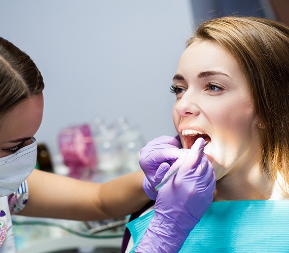 Patient in Fort Worth getting a professional dental cleaning