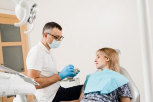 patient having a dental implant consultation